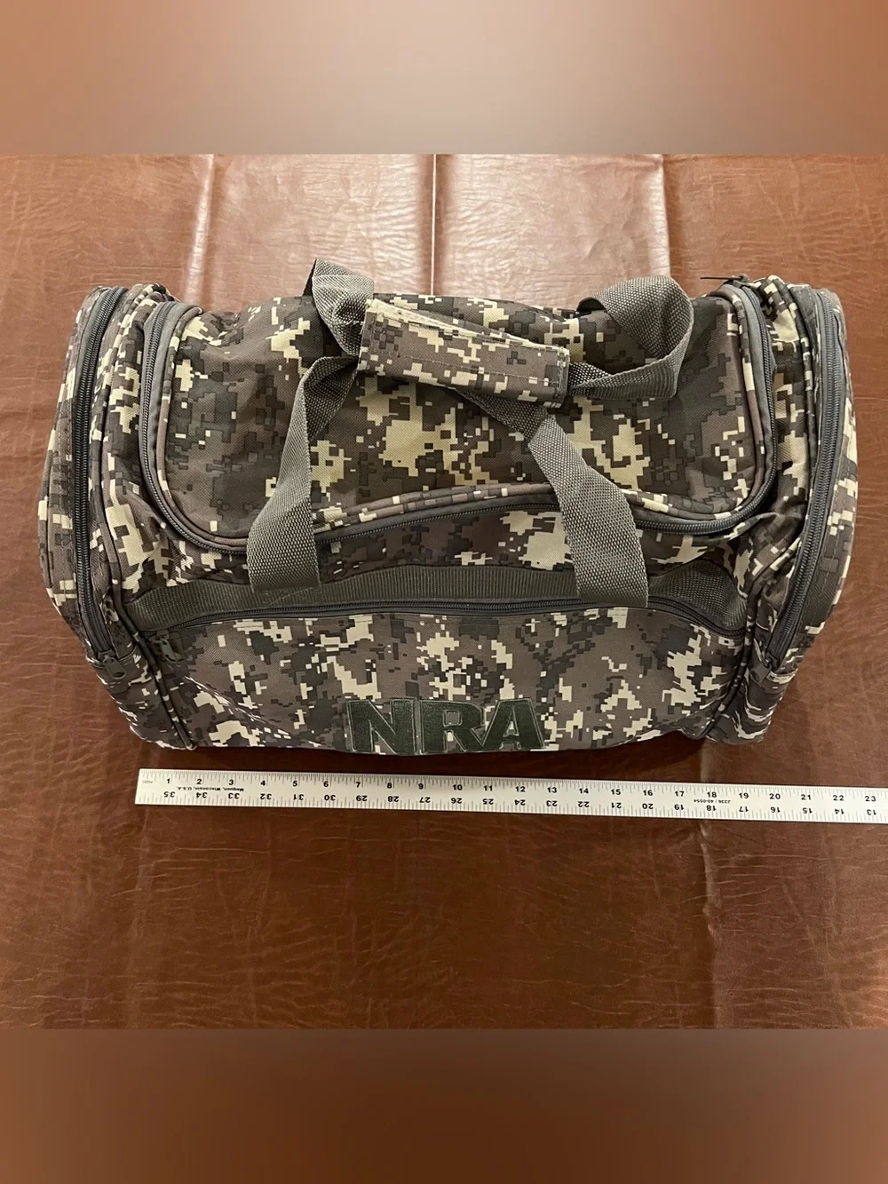 NRA Camo Duffle Travel Bag - 20” x 12” x 9”